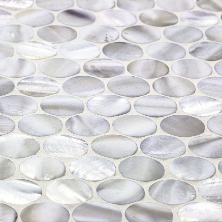 Pacif Pearl Shell Penny Round Mosaic Tile