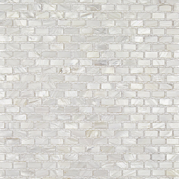 White Mother of Pearl Seashell Brick Mosaic Wall Tile