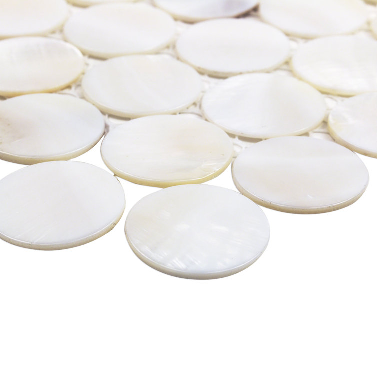 Pacif Pearl Shell Penny Round Mosaic Tile