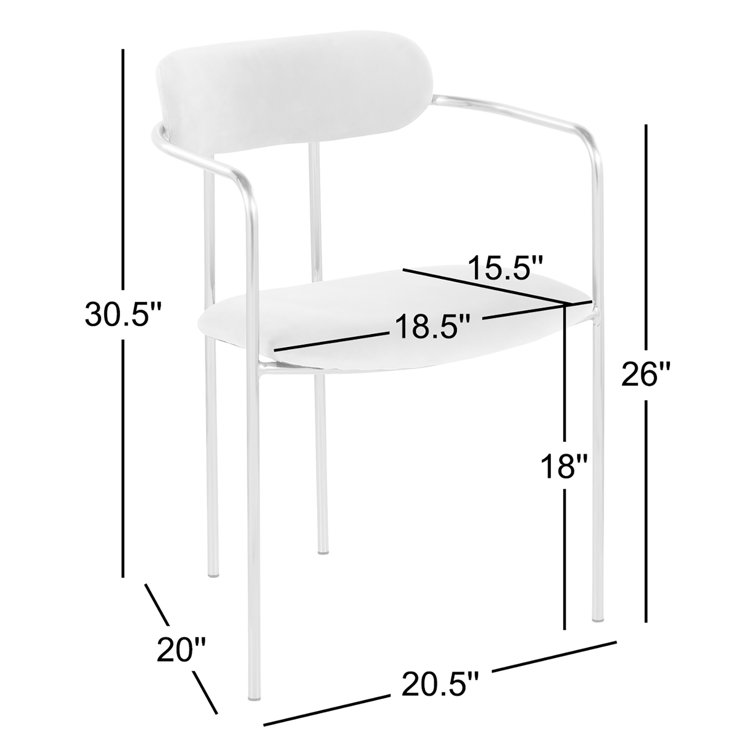 Pearl Silver Velvet Upholstered High Slat Metal Armchair