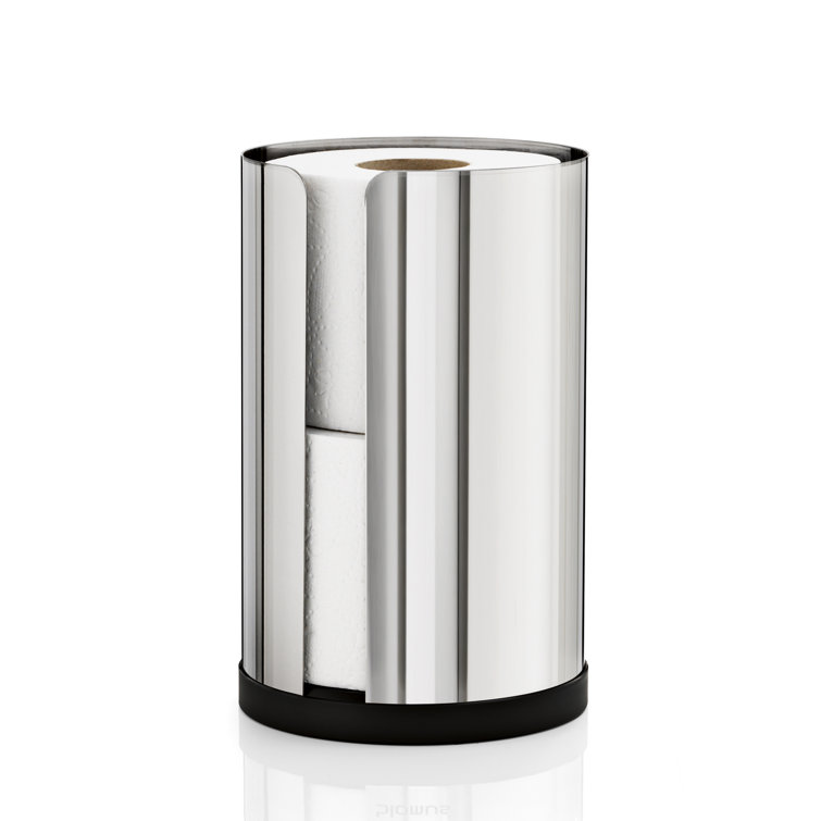 Polished Stainless Steel Freestanding Toilet Paper Holder
