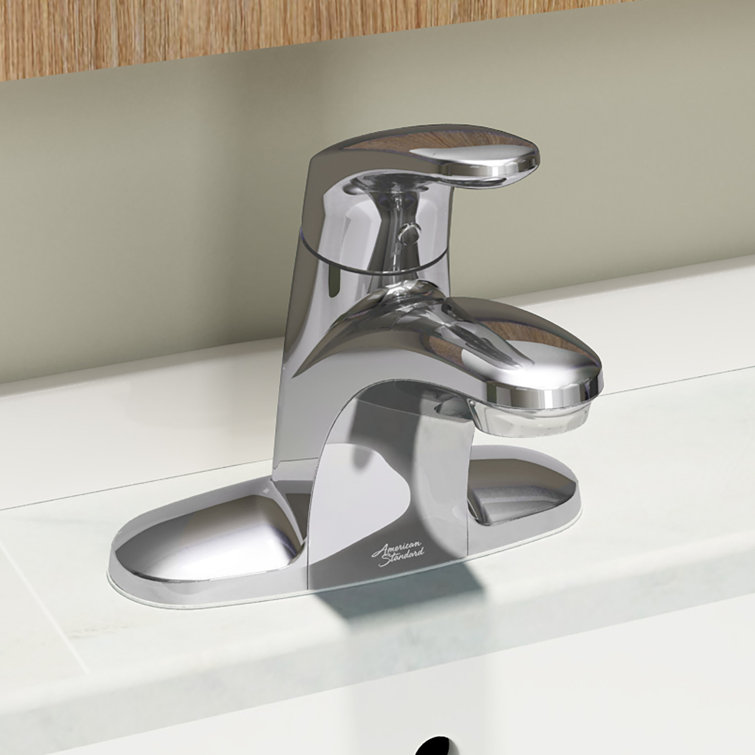 Polished Chrome Single-Handle Centerset Bathroom Faucet with Drain