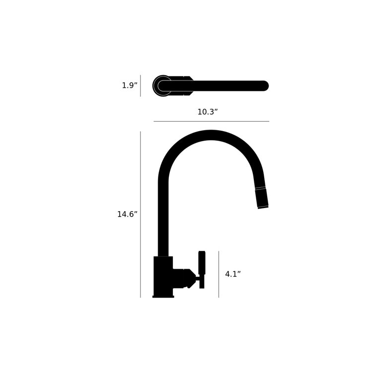Welders Black Stainless Steel Pull-Out Kitchen Faucet