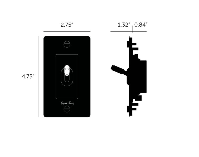 Stainless Steel 2-Gang Toggle Switch with Logo