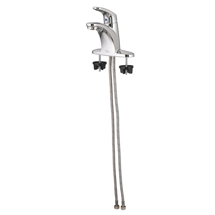 Polished Chrome Single-Handle Centerset Bathroom Faucet with Drain