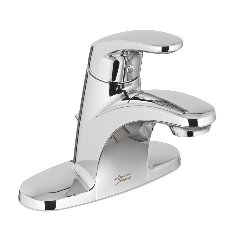 Polished Chrome Single-Handle Centerset Bathroom Faucet with Drain