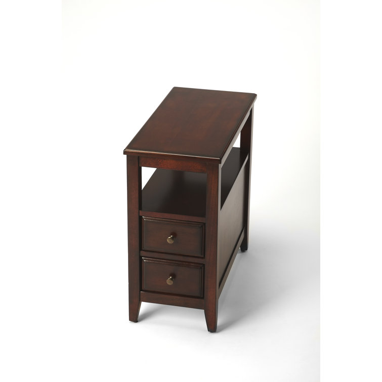 Marcus Plantation Cherry Wood Side Table with Storage