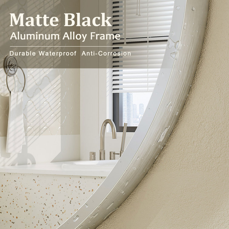 18" Round Silver Aluminum Vanity Mirror with Fog-Free Finish
