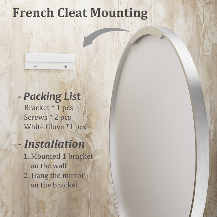 18" Round Silver Aluminum Vanity Mirror with Fog-Free Finish