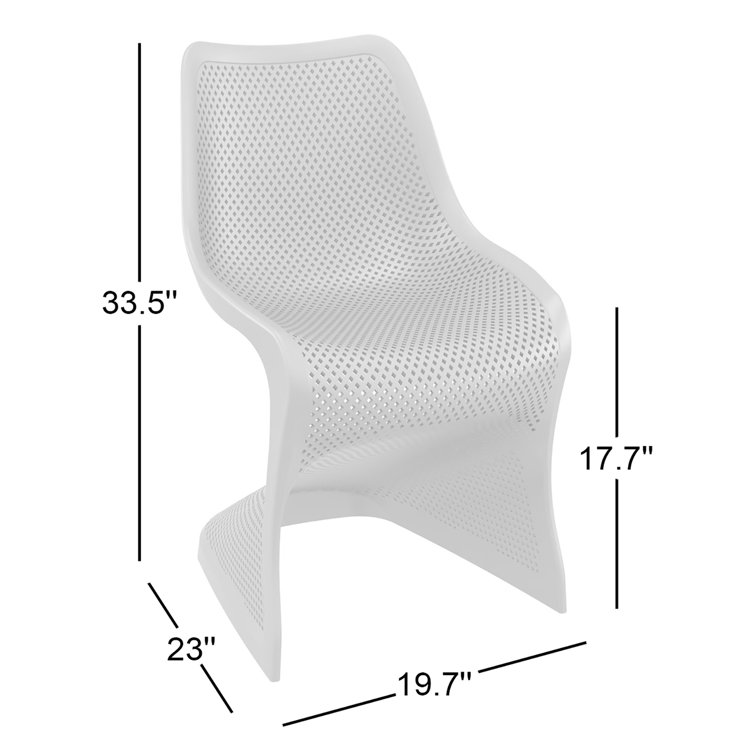 Elegant Bloom Marine-Grade White Resin Dining Chair - Set of 2