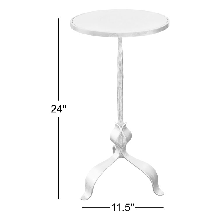 Gold and Gray Round Mirrored Glass End Table