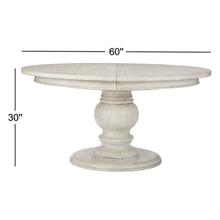 Mirabelle Cream 60" Round Extendable French Country Dining Table