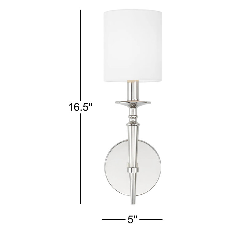 Polished Nickel Fabric Shade Wall Sconce