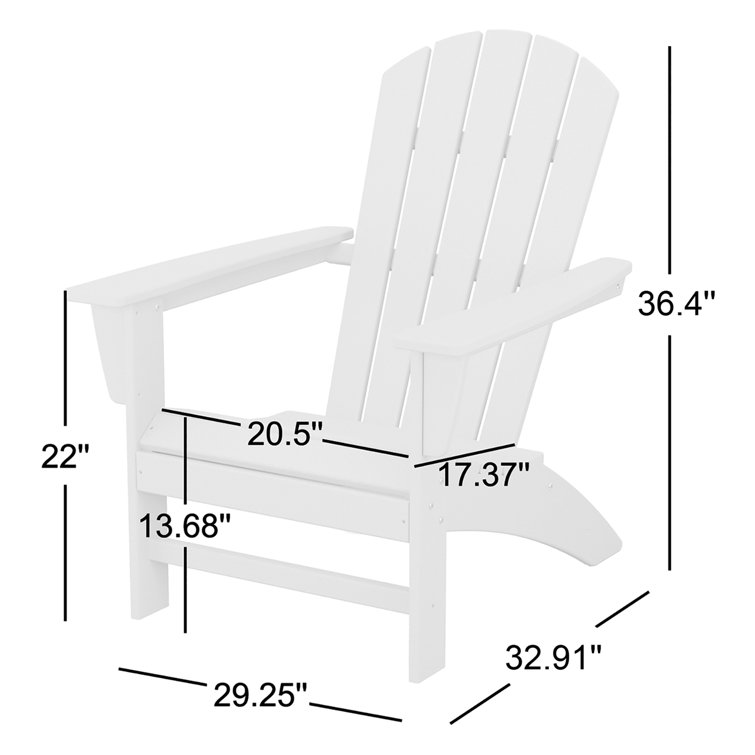 Aruba Blue Polypropylene Nautical Adirondack Chair with Arms