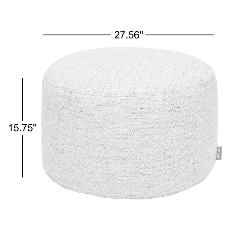 Grid Stone Bouclé Oversized Pouf in Heavy Duty Polyester
