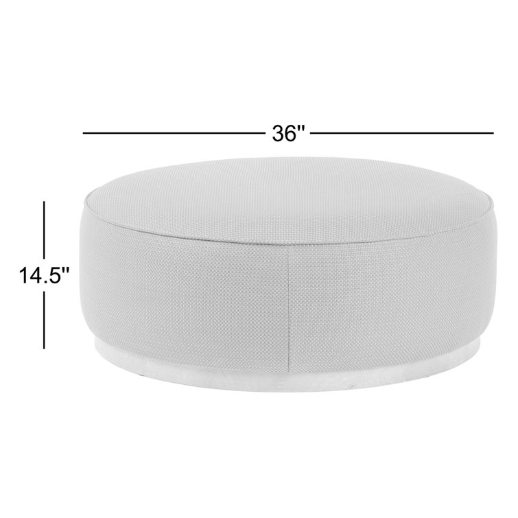 Rayna 36" Round Cobalt Faux Leather Ottoman