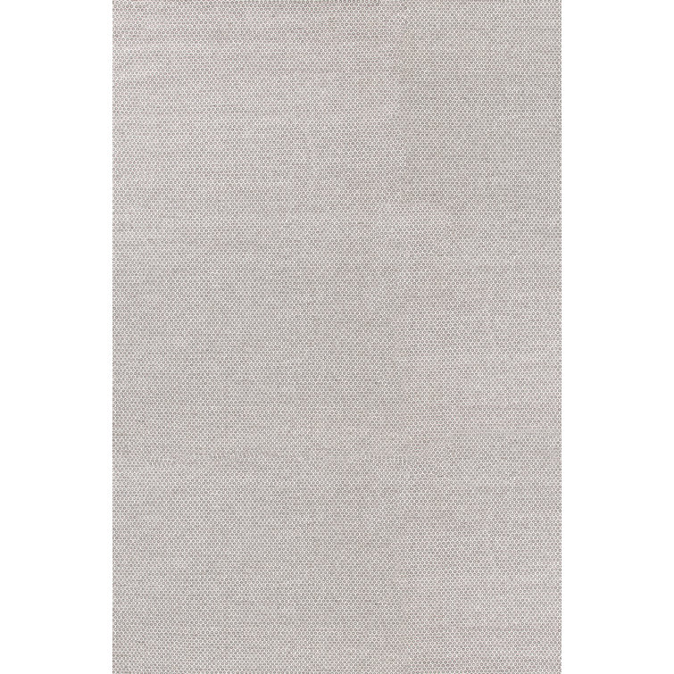 Ivory and Grey Geometric Handwoven Wool Rug