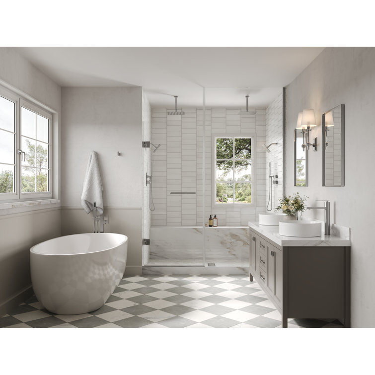 Brushed Nickel 12'' Dual Rainfall Shower System with Thermostatic Valve