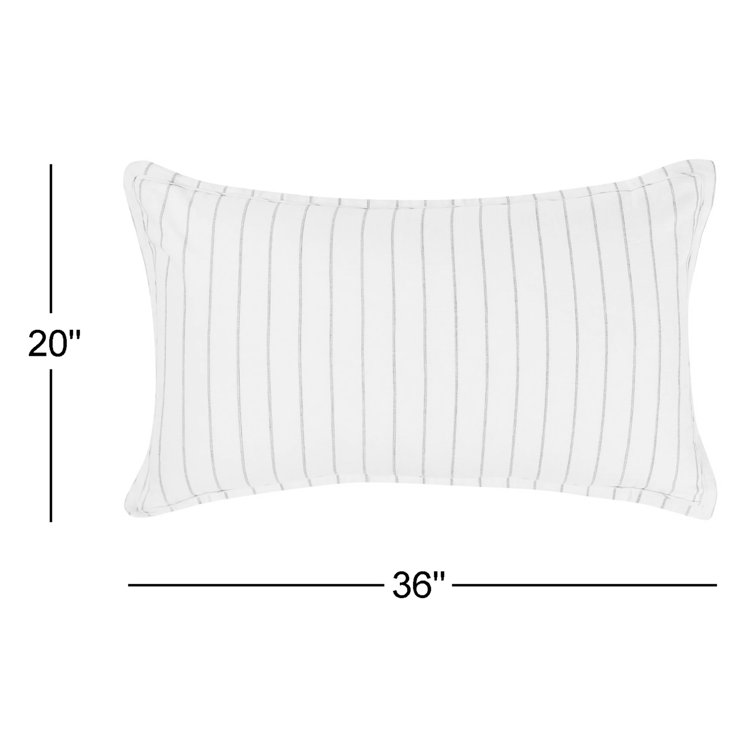 Ivory and Gray Striped Belgian Linen Euro Sham