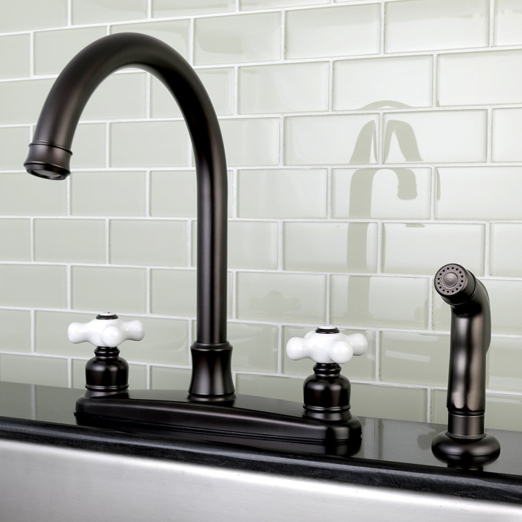 Victorian Oil Rubbed Bronze Kitchen Faucet with Side Sprayer