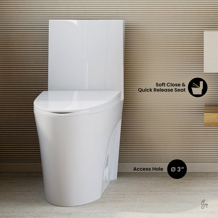 White Elongated Dual Flush High Efficiency Toilet