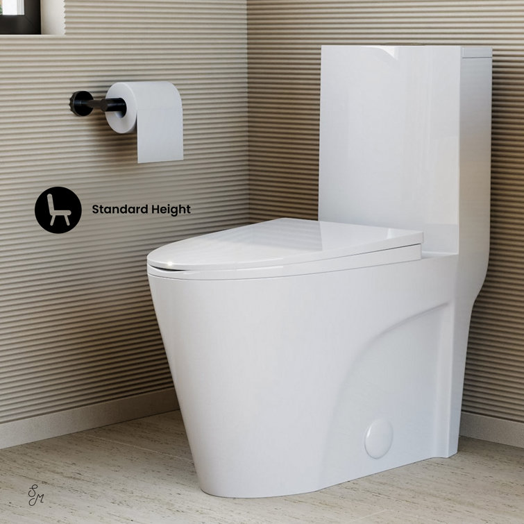 White Elongated Dual Flush High Efficiency Toilet