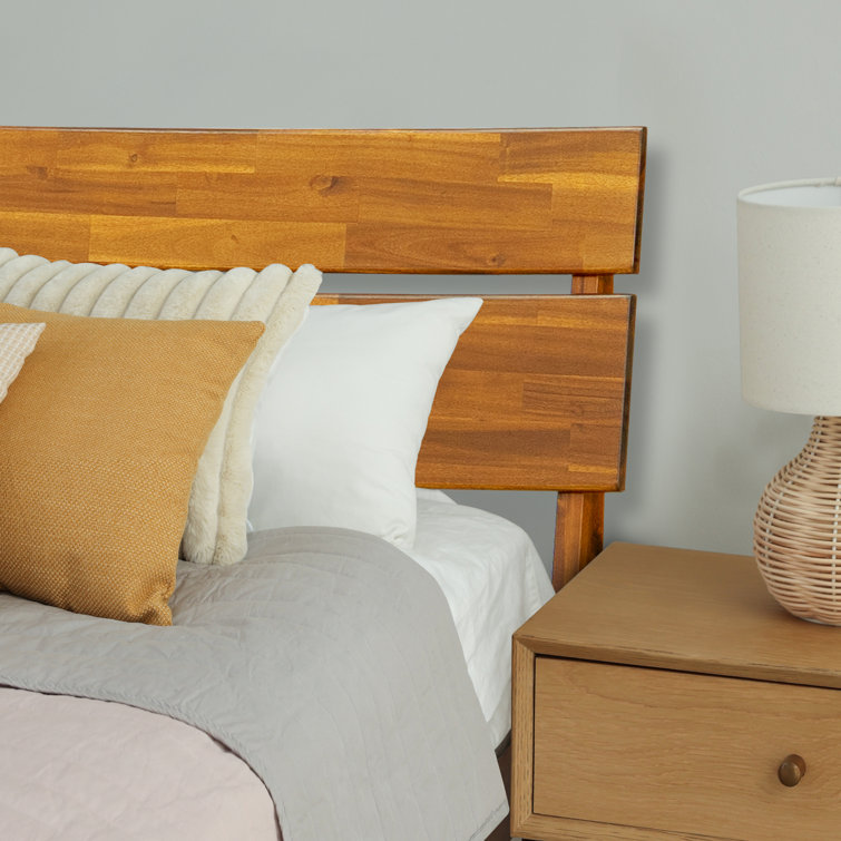 Aurora Queen Chocolate Acacia Wood Bed Frame with Headboard