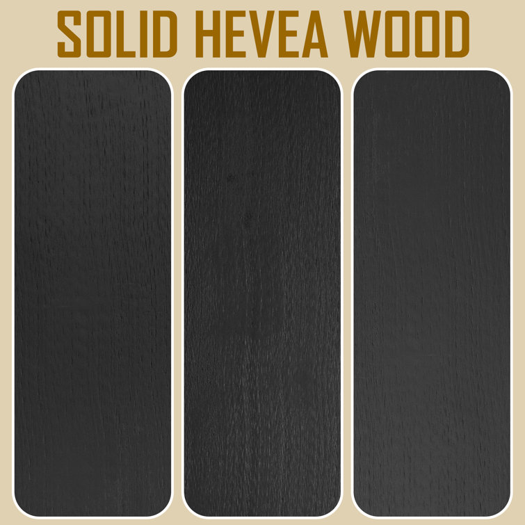 Aurora Black Queen Acacia Wood Bed Frame with Headboard