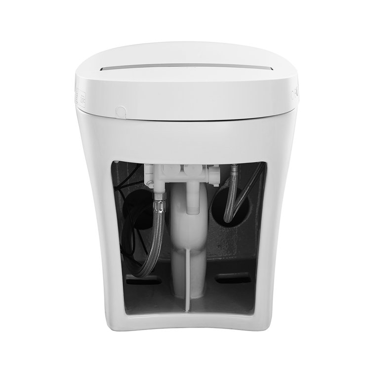 Hugo White Ceramic Elongated Dual-Flush Smart Toilet
