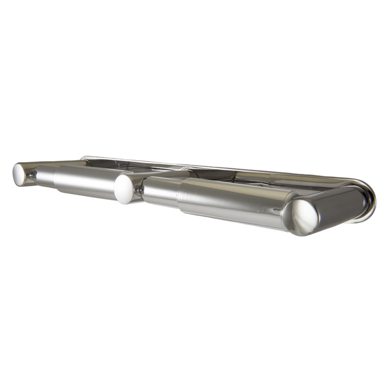 Polished Stainless Steel Double Wall Mounted Toilet Paper Holder