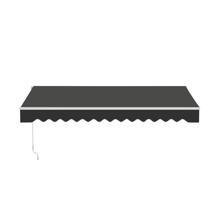 ALEKO 16' x 10' Black Motorized Retractable Patio Awning with White Frame