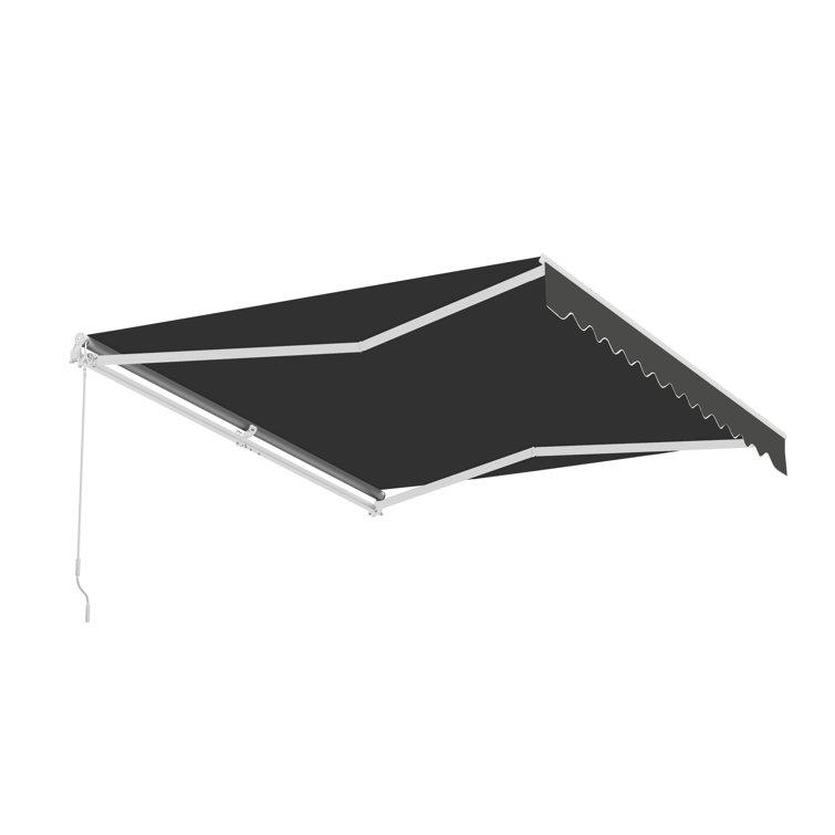ALEKO 16' x 10' Black Motorized Retractable Patio Awning with White Frame