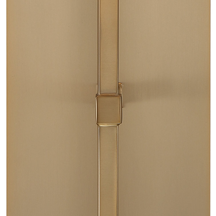 Aged Brass Single Light Dimmable Wall Sconce with White Drum Shade