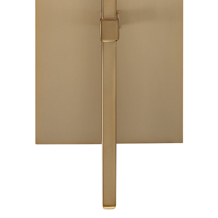 Aged Brass Single Light Dimmable Wall Sconce with White Drum Shade