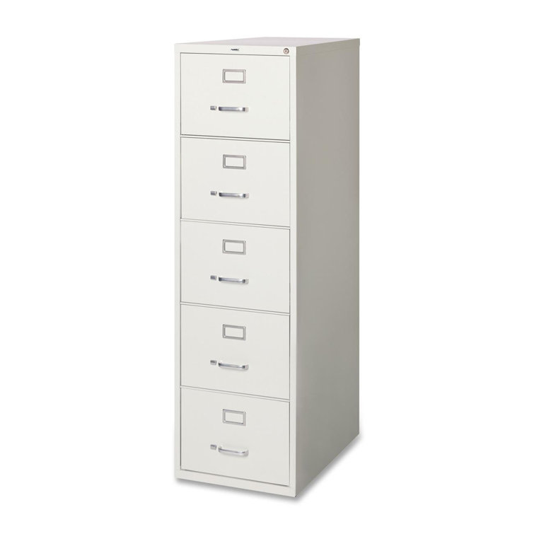 Lockable Legal Size 5-Drawer Steel File Cabinet in Light Gray