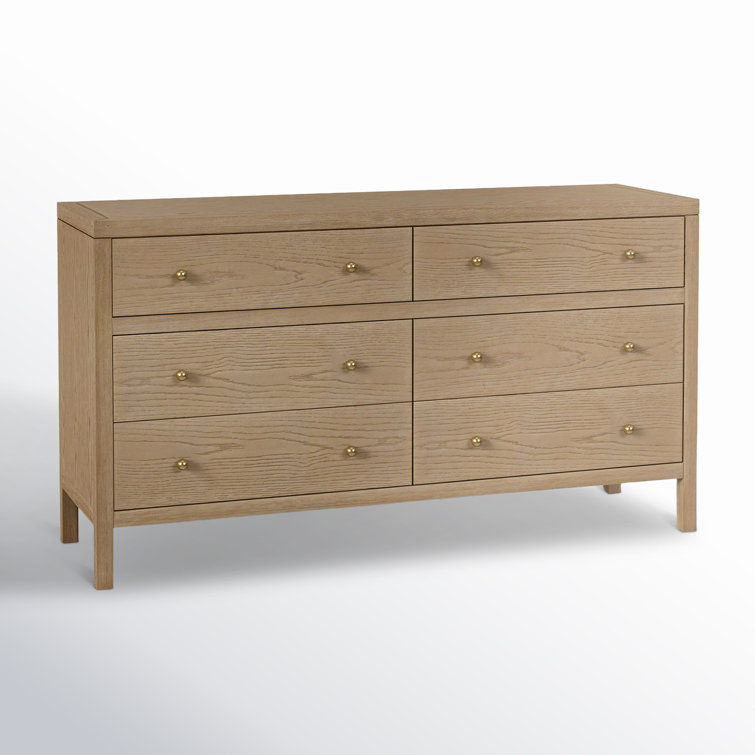 Nora Light Brown Oak 6-Drawer Dresser with Soft Close