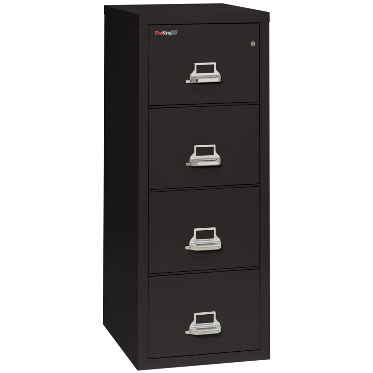 Black 4-Drawer Fire Resistant Steel Filing Cabinet
