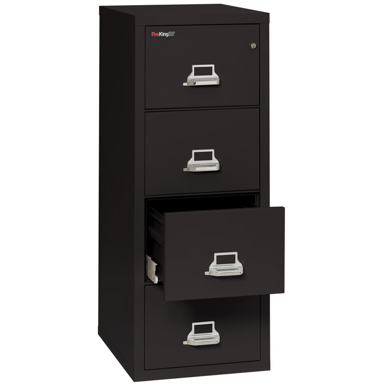 Black 4-Drawer Fire Resistant Steel Filing Cabinet