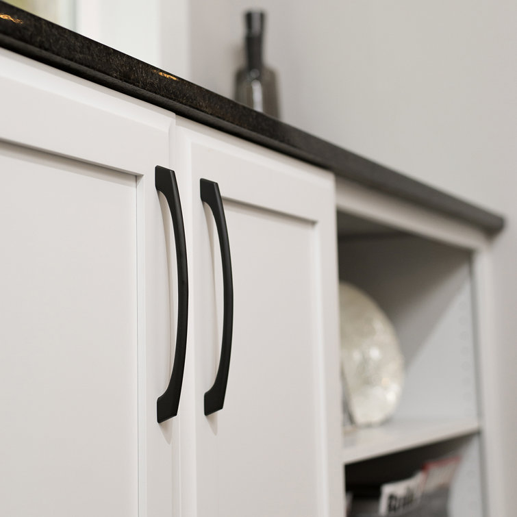 Matte Black Solid Core Kitchen Cabinet Handles, 8-13/16"