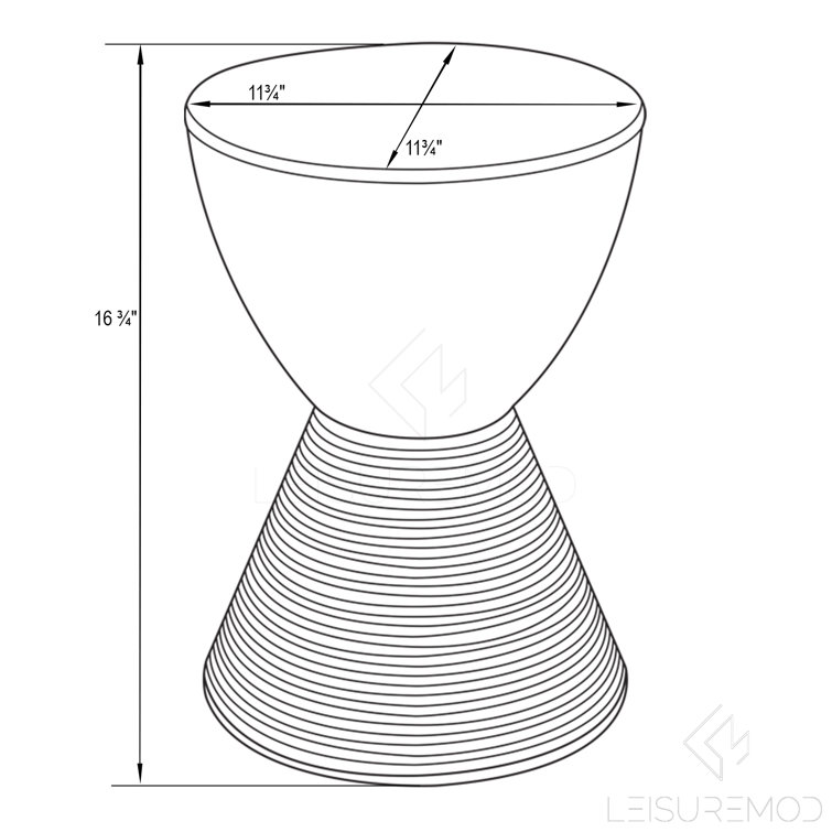 Purple Ribbed Hourglass Polypropylene End Table