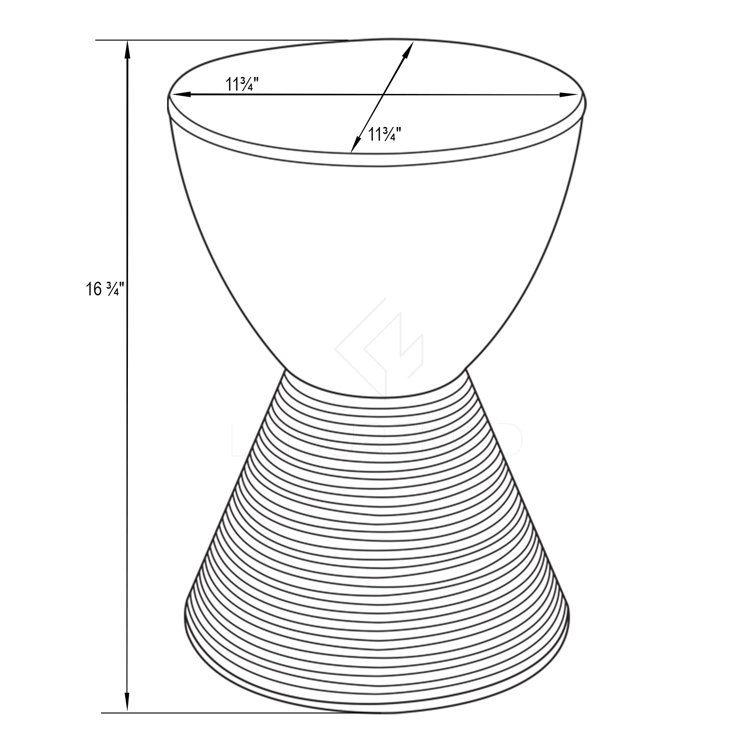 Green Ribbed Round Acrylic End Table