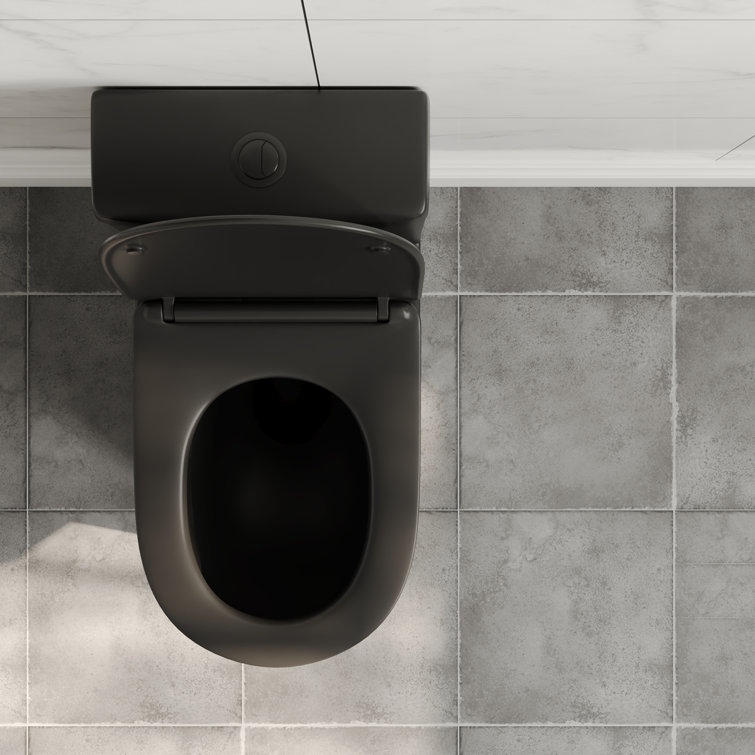 Matte Black Elongated Dual Flush High Efficiency Toilet