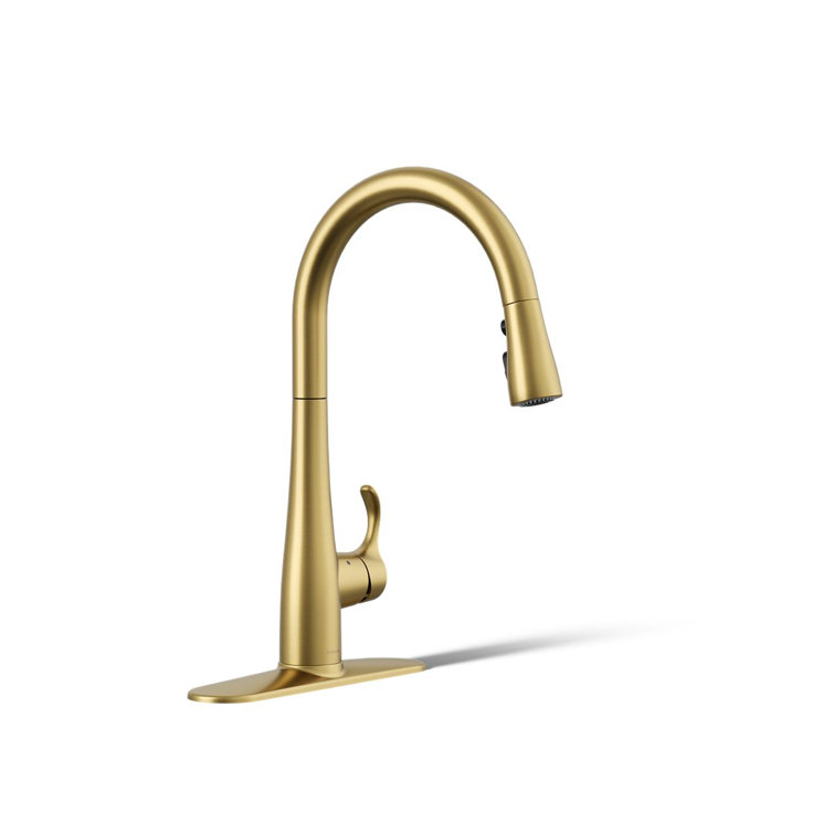 Vibrant Brushed Moderne Brass Touchless Pull-Down Kitchen Faucet
