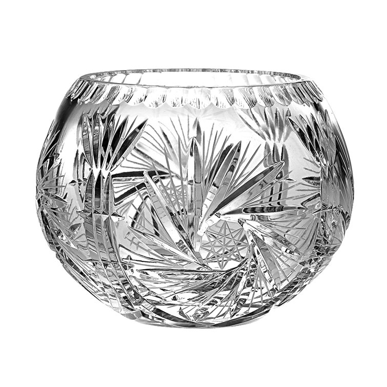 Majestic European Hand-Cut Crystal Rose Bowl, 5 Inch