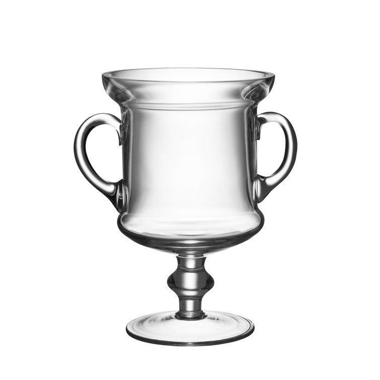 Classic Clear Glass Trophy Vase with Handles