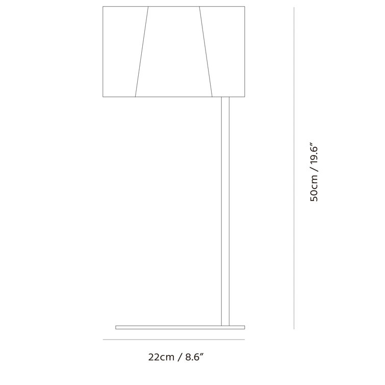 Black Metal Asymmetrical Table Lamp with Wooden Accents