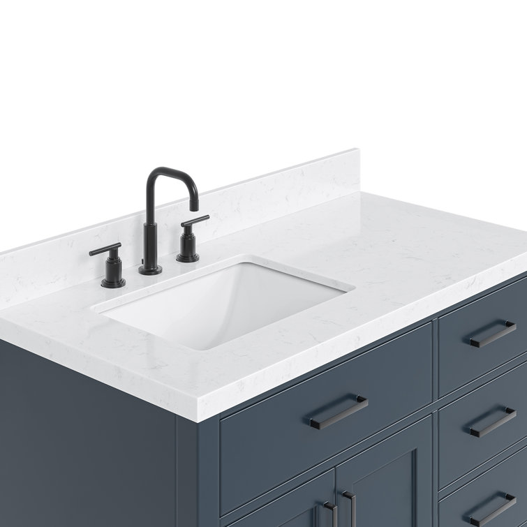 Midnight Blue 42" Freestanding Single Basin Vanity Set with Hardwood Plywood