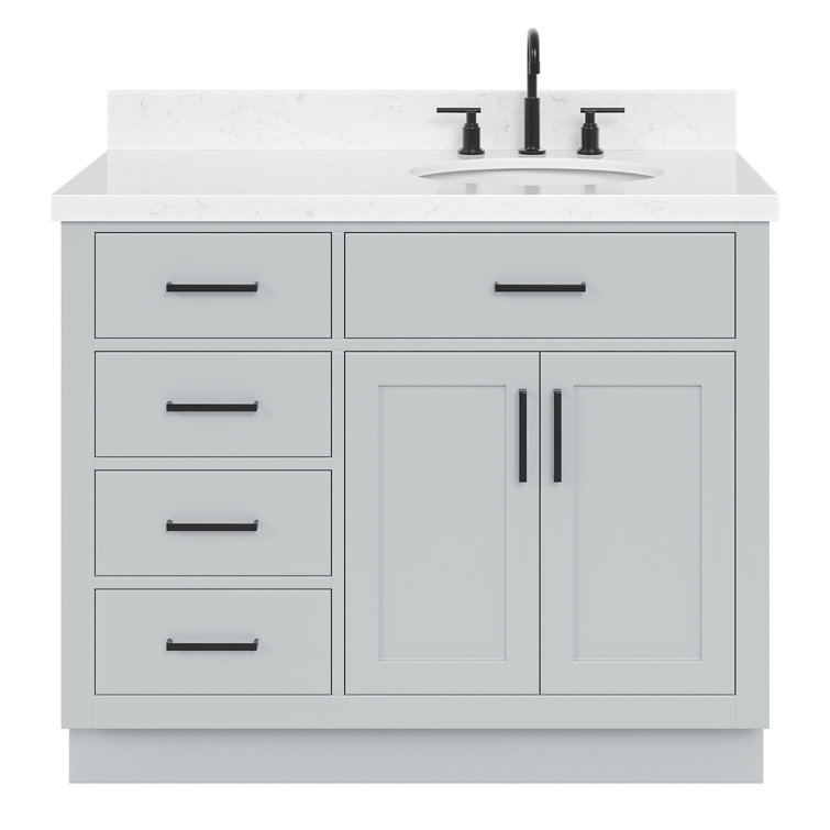 Hepburn 42" Gray Hardwood Freestanding Single Basin Vanity