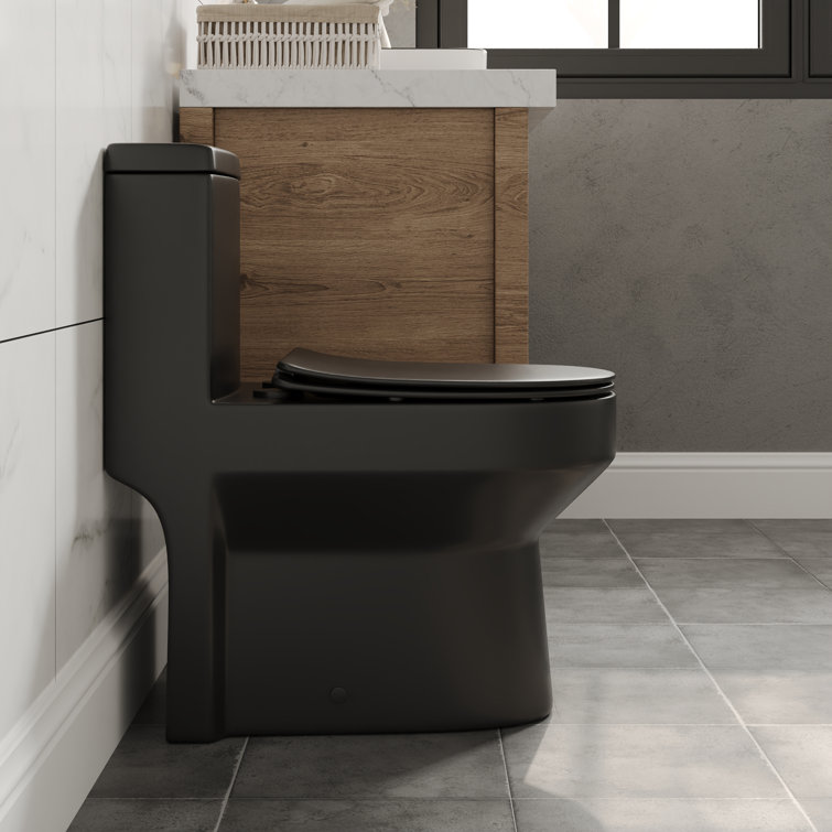 Matte Black Elongated Dual Flush High Efficiency Toilet