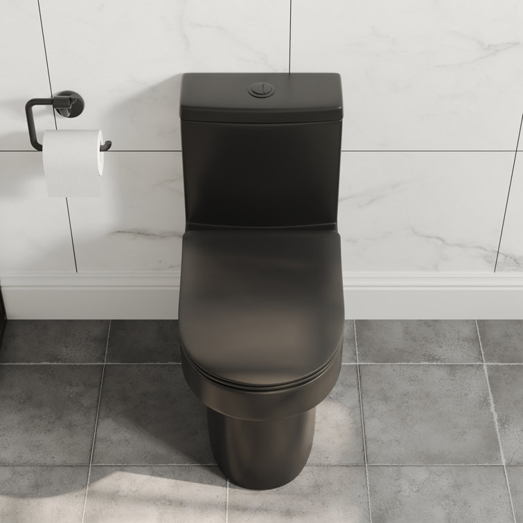 Matte Black Elongated Dual Flush High Efficiency Toilet